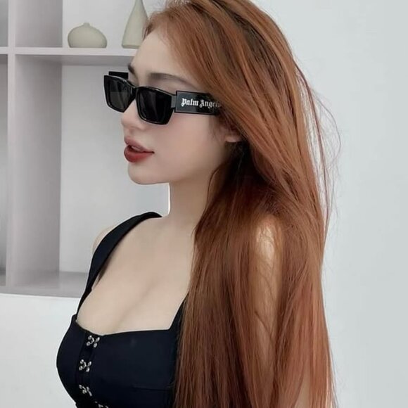 Palm Angels PERI002 PALM 1018 Rectangle Sunglasses - Black/Yellow - Picture 6 of 10